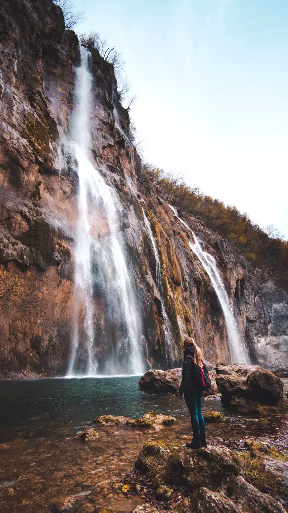 Big Waterfall at Plitvice Lakes in Croatia
