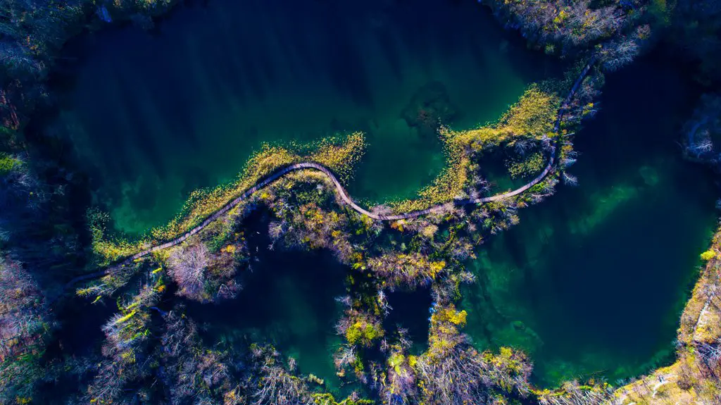 Plitvice lakes Croatia from above