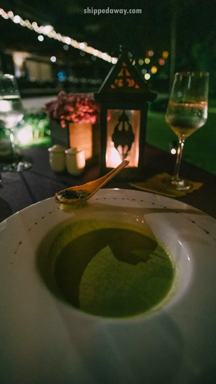 Vegan vegetable soup for dinner at Anantara Mui Ne