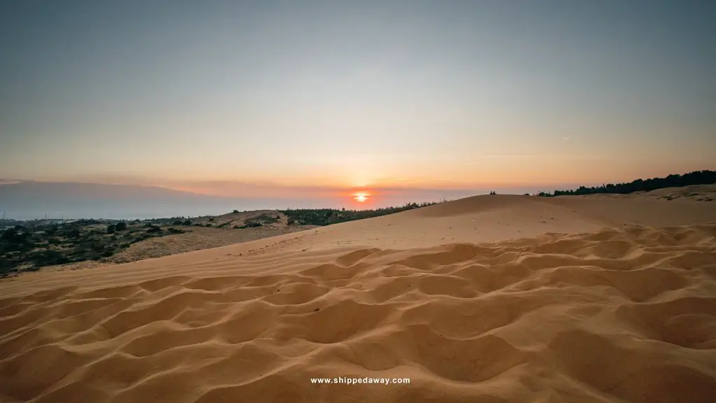 Sunset at Red Sand Dunes in Mui Ne