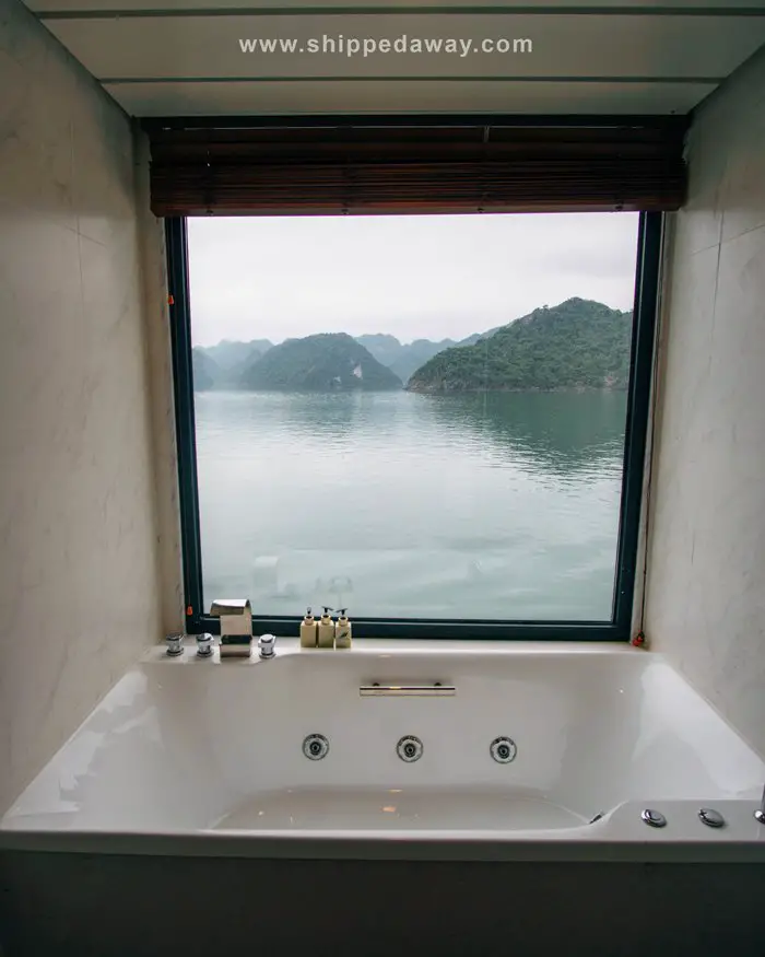 Bathroom view at Capella Cruise Ha Long Bay