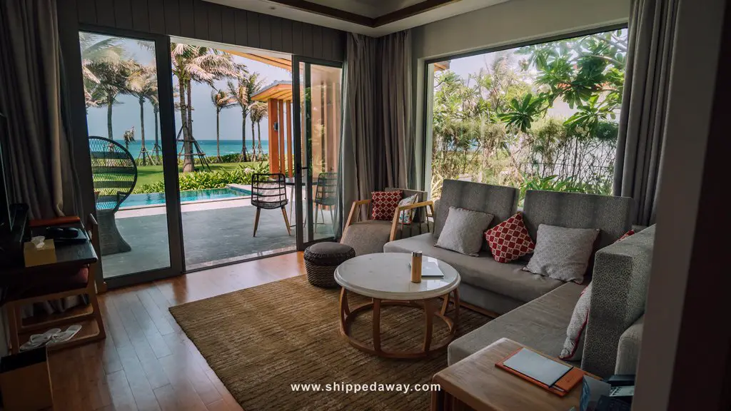 Living room at beachfront villa Radisson Blu Resort Cam Ranh