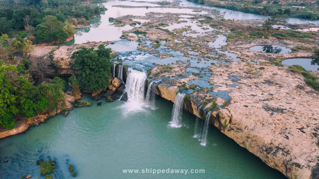 Aerial of Dray Nur waterfall in Dak Lak