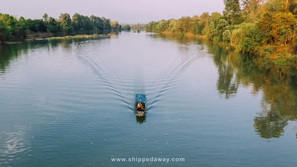 Sunset boat ride on the Srepok River