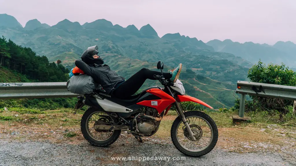 Arijana Tkalčec on a motorbike in Ha Giang