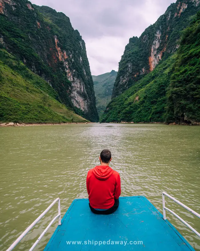 Matej Špan on a Tu San canyon boat ride in Ha Giang