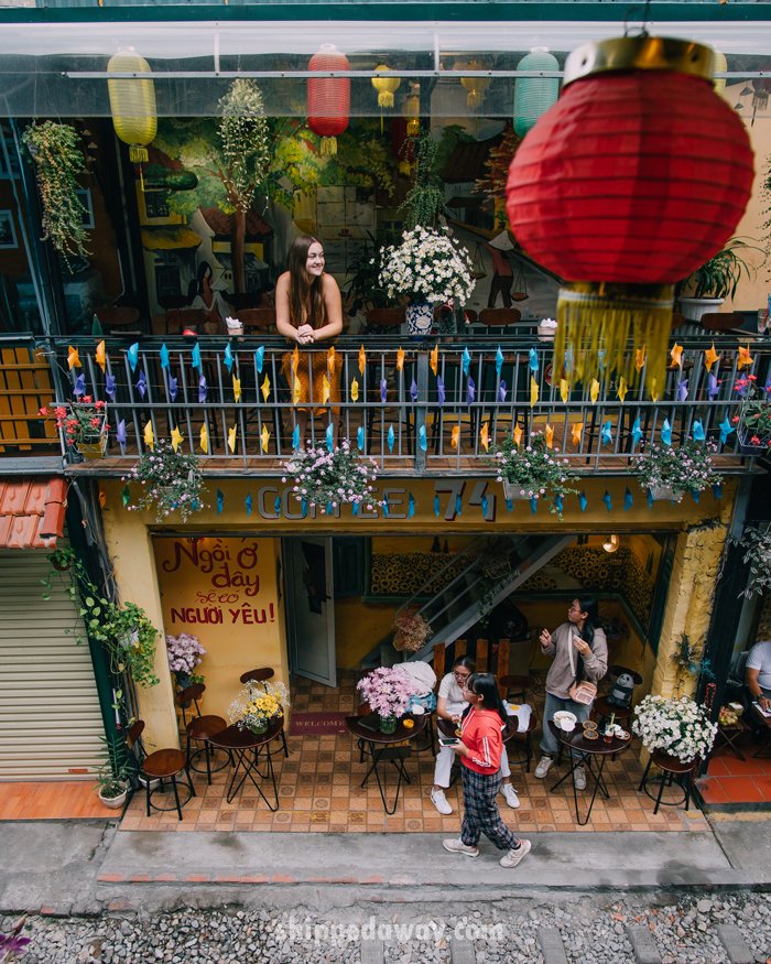 Arijana Tkalčec overlooking Hanoi's Train Street from a Cafe in Hanoi's Old Quarter