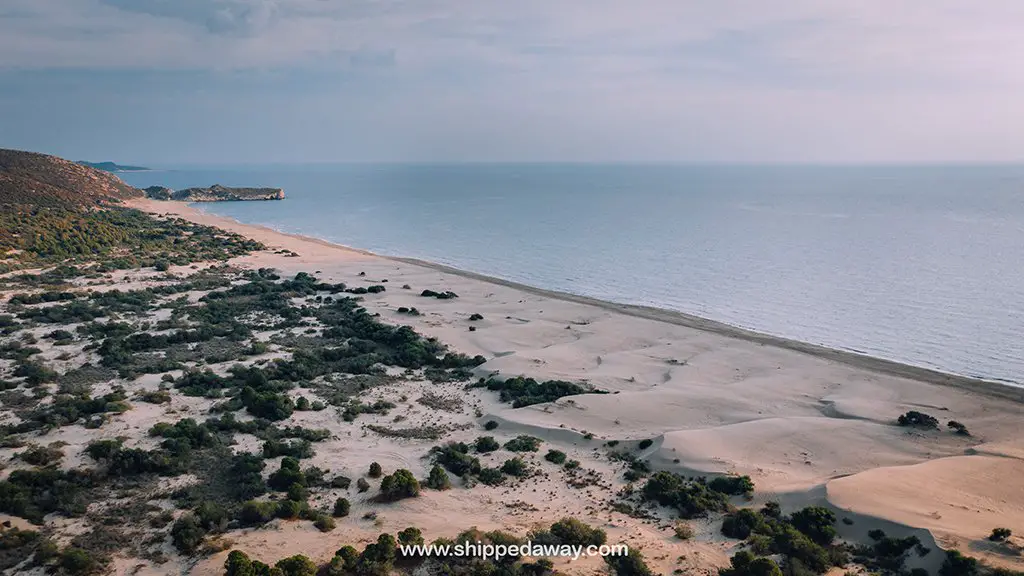 Aerial view of Patara beach - longest beach in Turkey