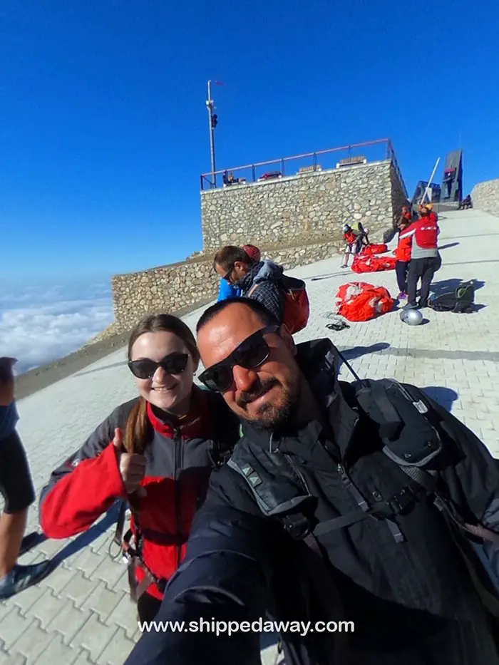 Arijana Tkalčec selfie with Reaction Paragliding pilot - Oludeniz Turkey