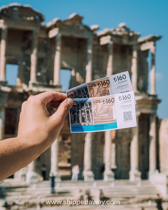 Entrance ticket for Ephesus archaeological site in Turkey