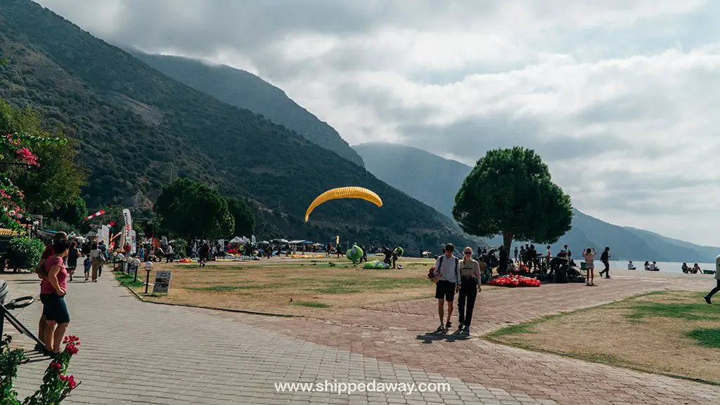 Landing paragliding spot in Oludeniz, Turkey