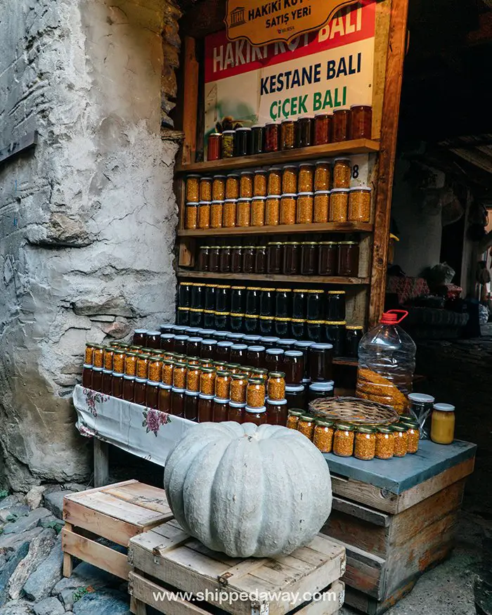 Local shops in Ottoman village in Bursa, Turkey