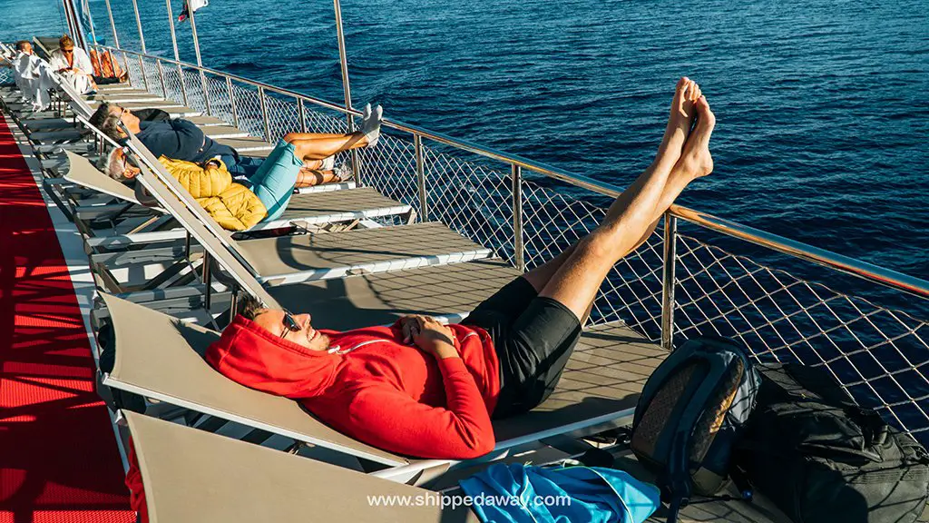 Matej Špan relaxing on Kas boat trip