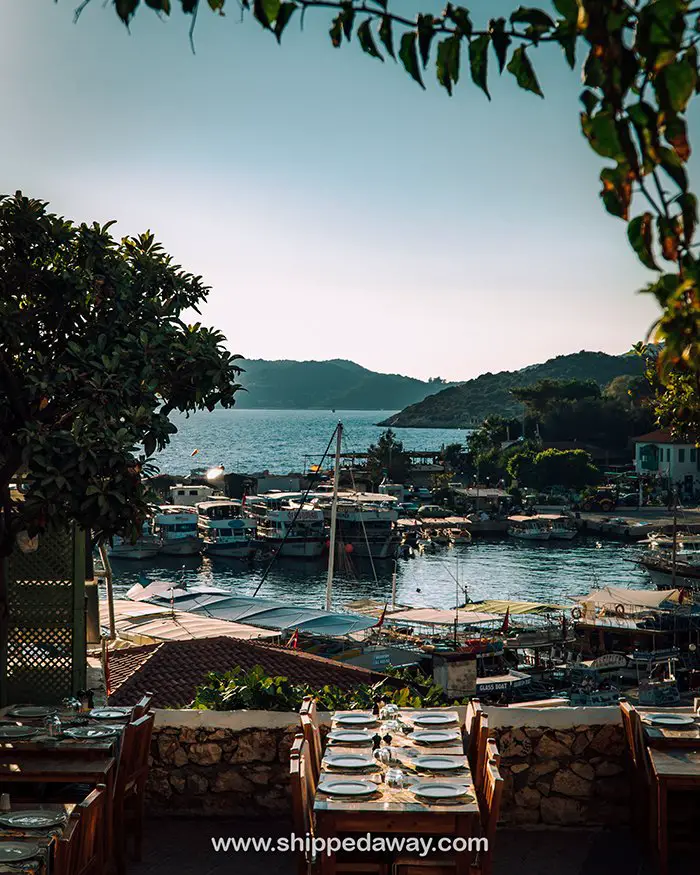 Sea view restaurant in Kas, Turkey