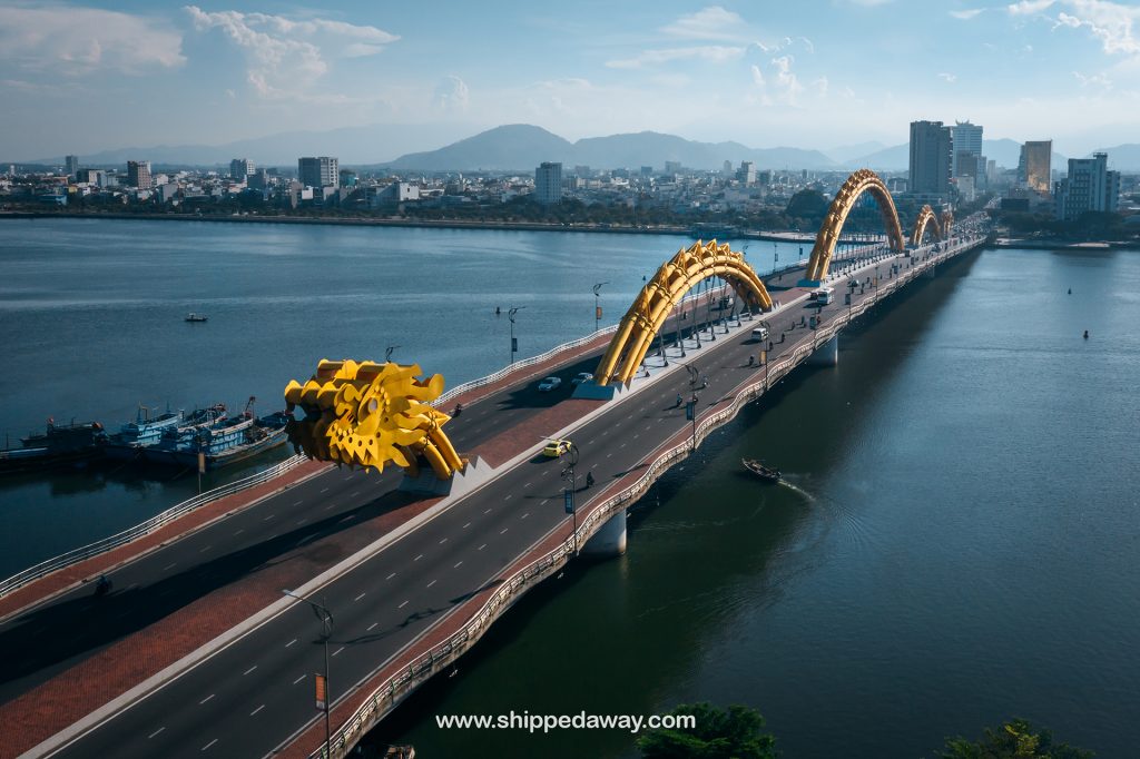 Aerial View of Dragon Bridge in Da Nang