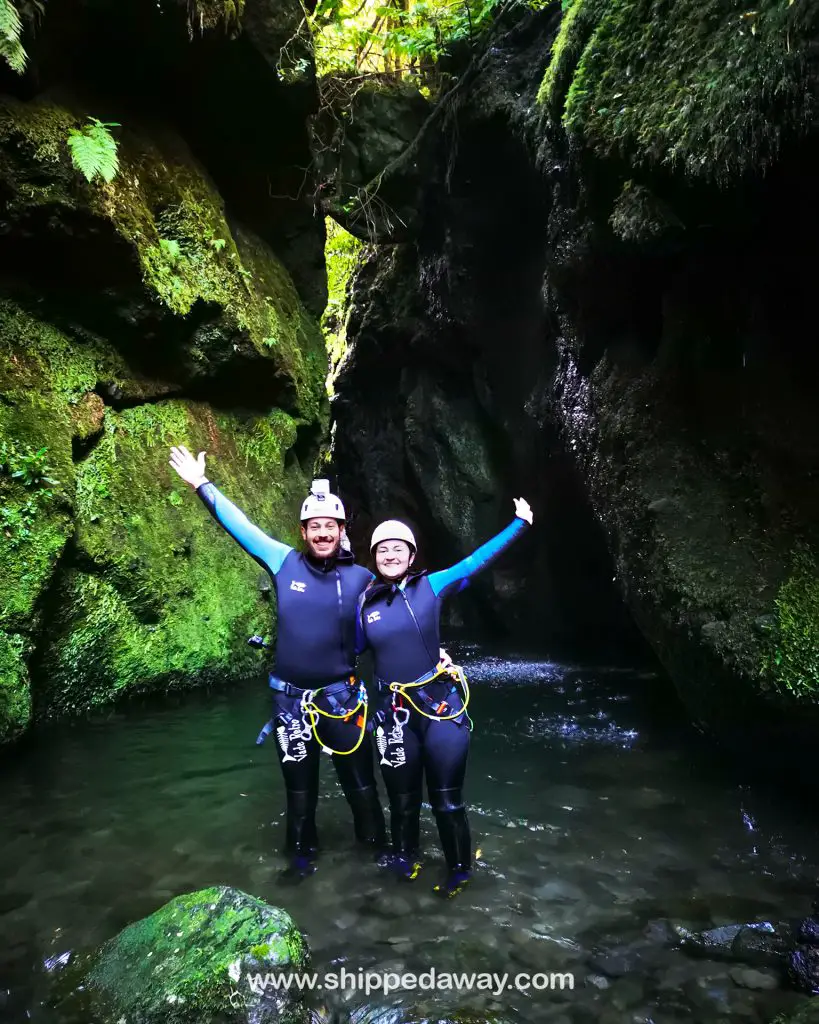 Arijana Tkalčec and Matej Špan canyoning with Epic Madeira