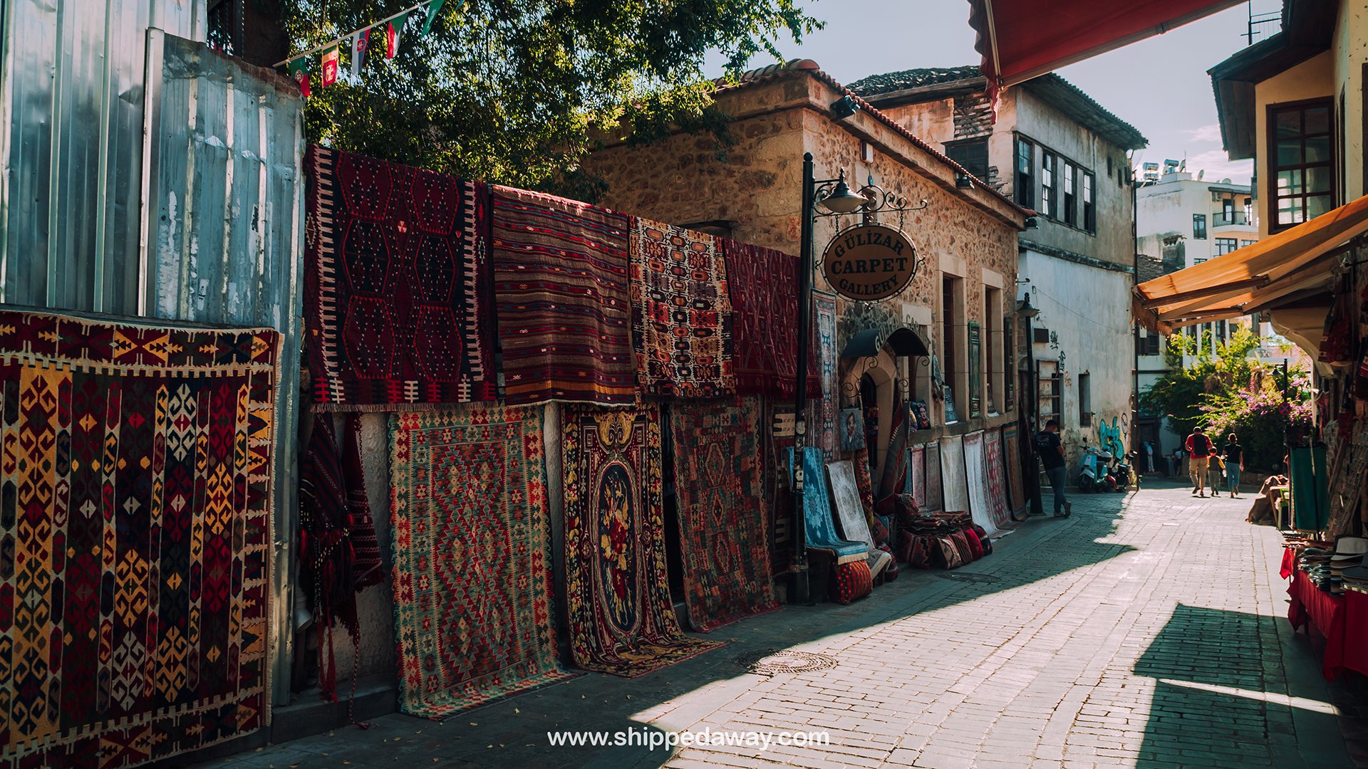 Colorful streets of Kaleici Old Town, Antalya