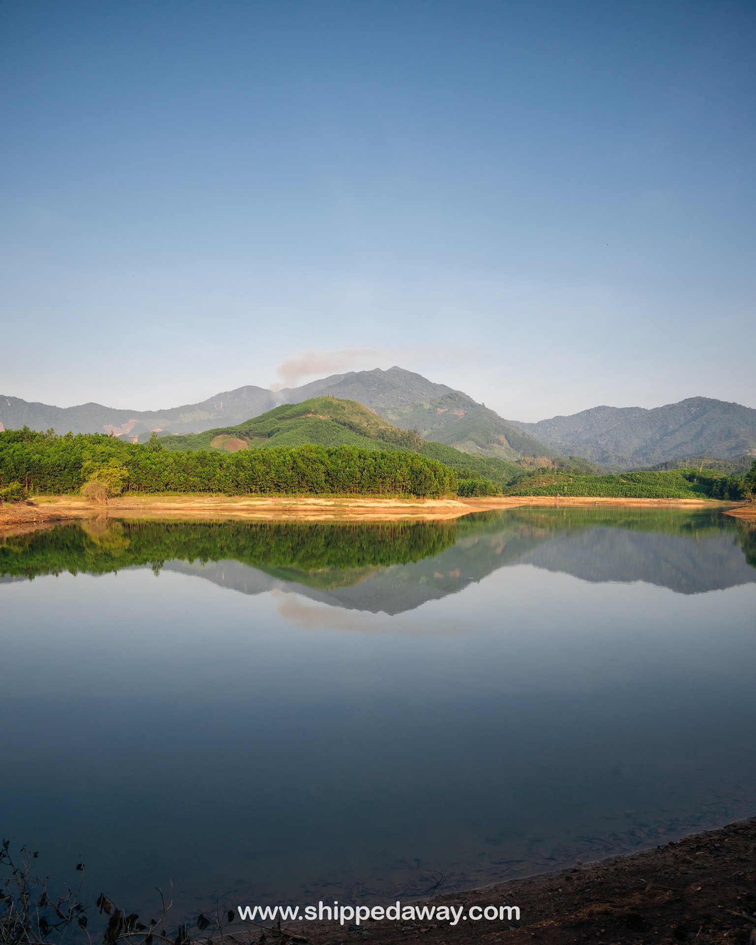 Reflection at lake Hoa Trung in Da Nang