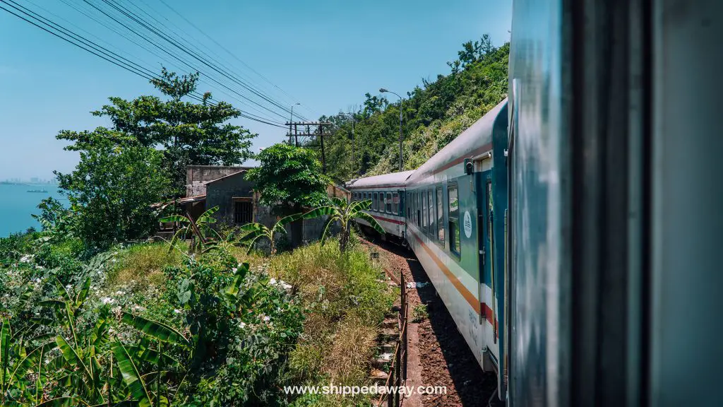 Train ride through Da Nang, Vietnam