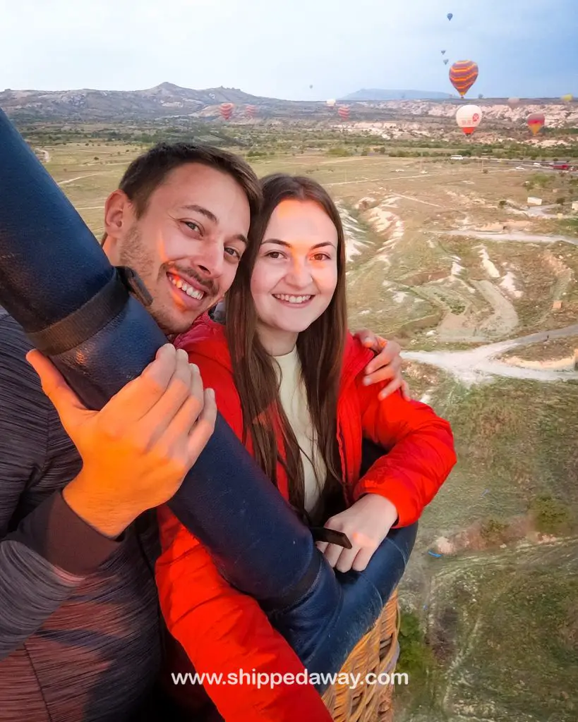Arijana Tkalčec and Matej Špan on a hot air balloon flight in Cappadocia