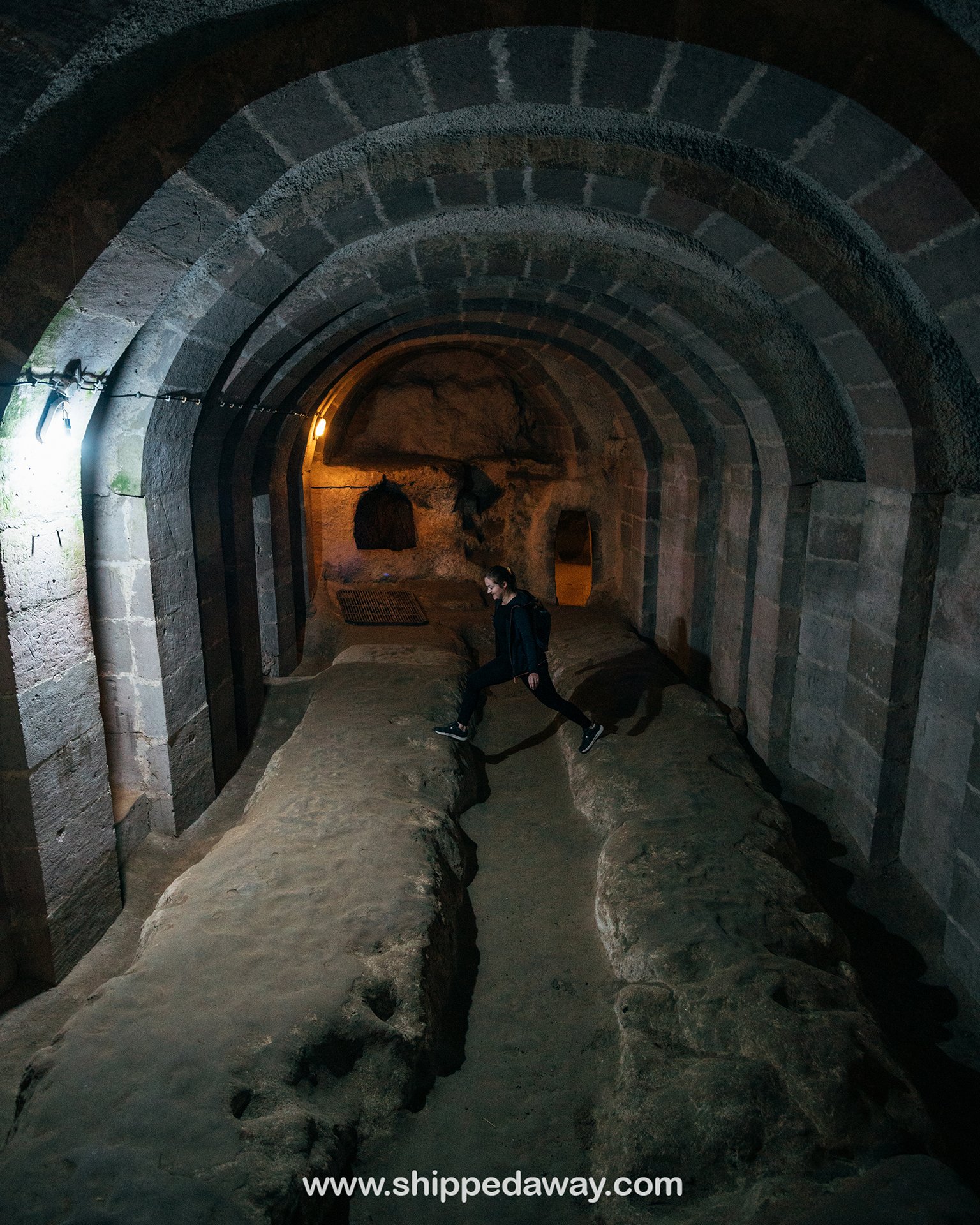 Arijana Tkalčec exploring Derinkuyu Underground City in Cappadocia