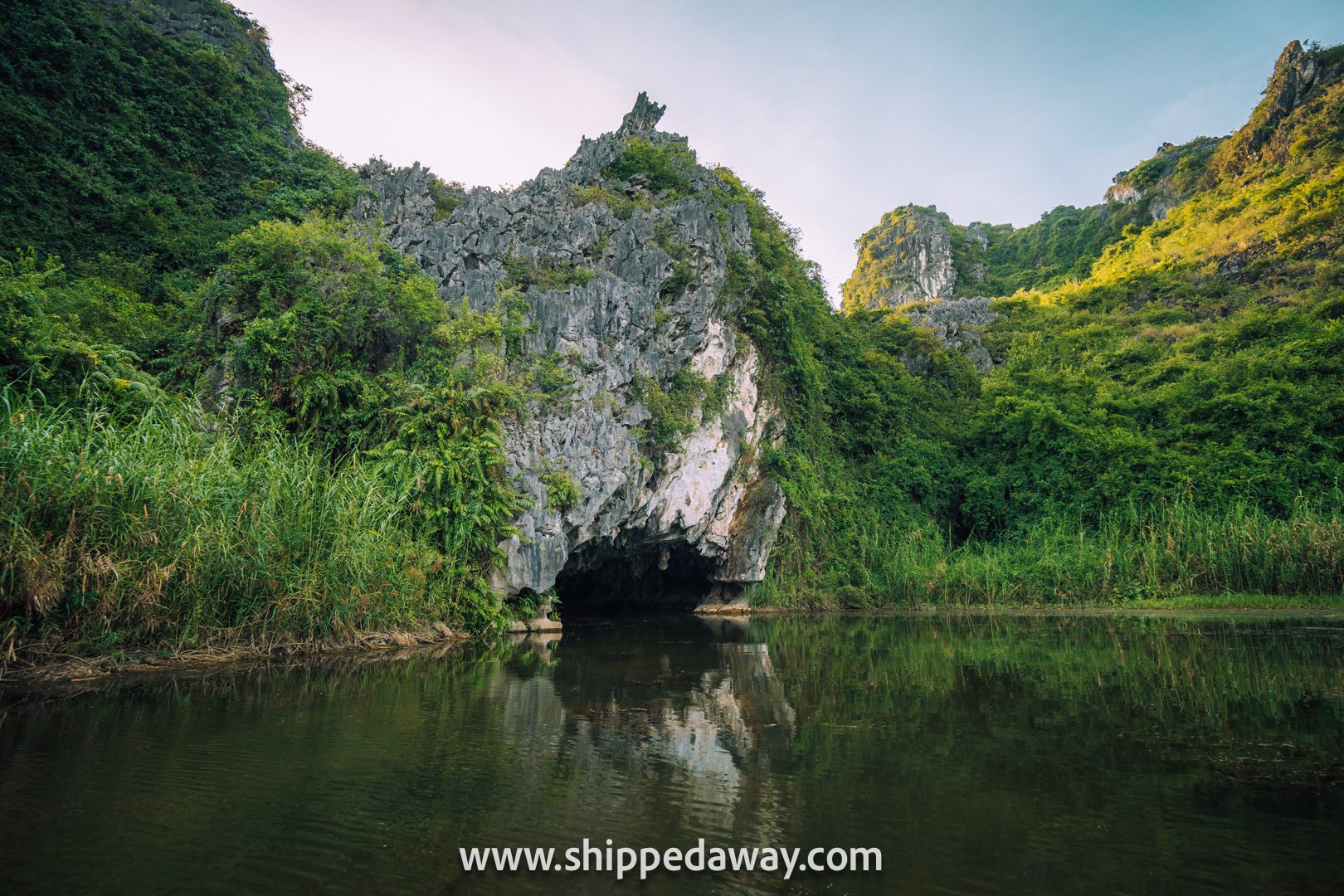 Caves of Van Long Nature Reserve in Ninh Binh