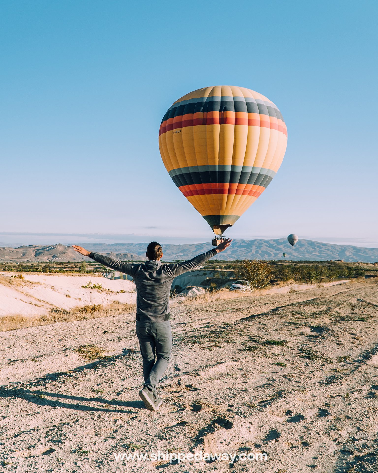 Matej Špan with a hot air balloon in Cappadocia, Turkey