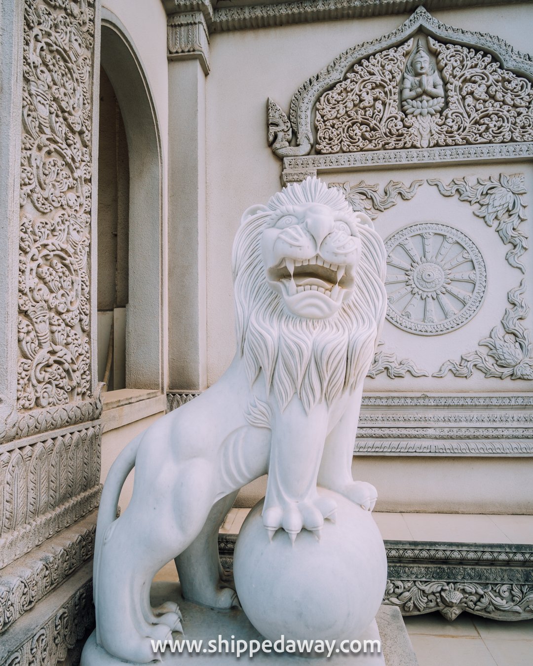 Lion statue at Buu Long Pagoda in Vietnam