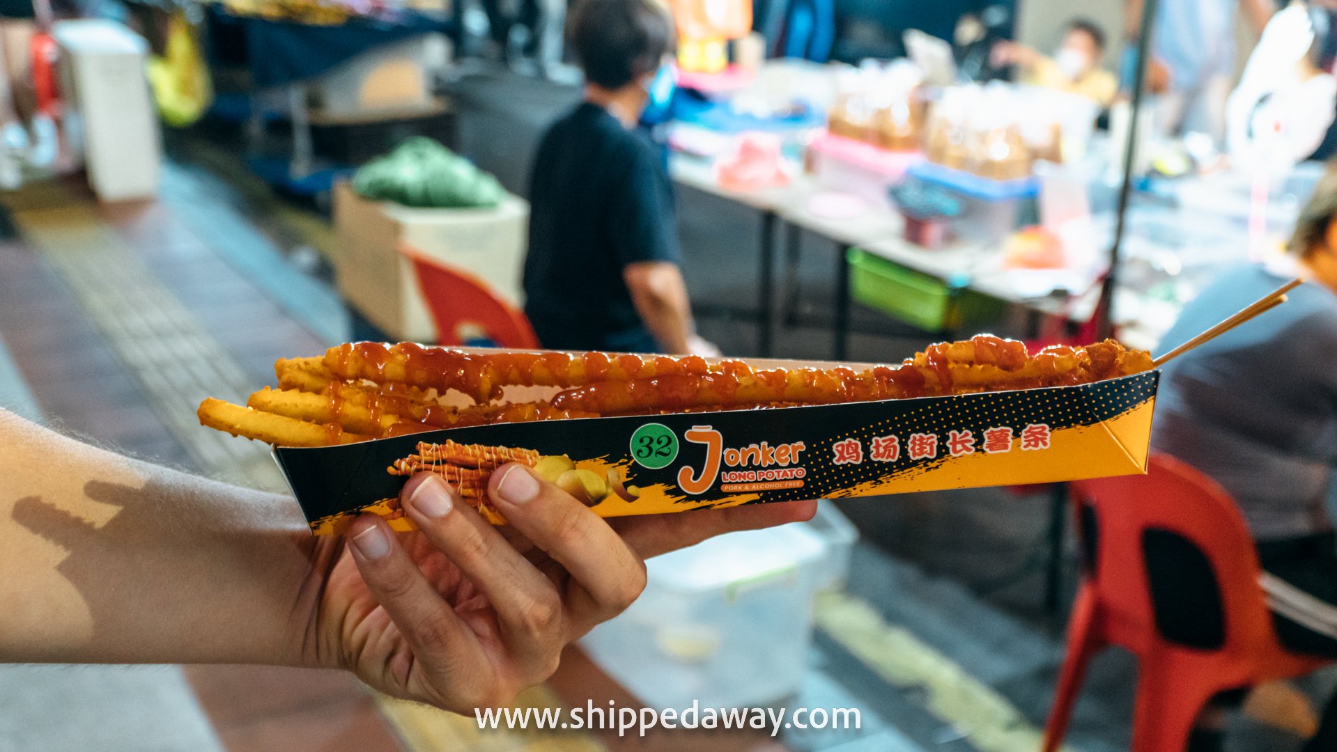 Long potato at Jonker Street Night Market, Melaka (Malacca), Malaysia