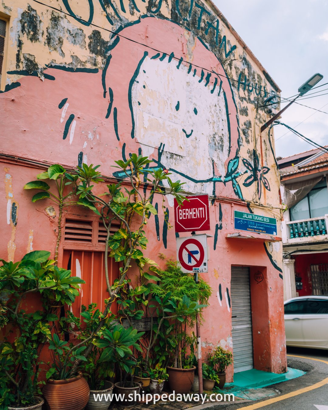 Orangutan House street art in Melaka, Malaysia
