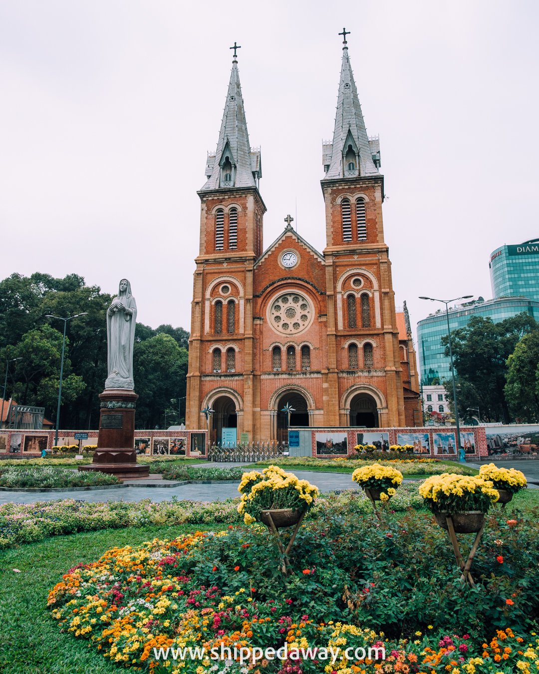 Square at Notre Dame Cathedral of Saigon, Ho Chi Minh City, Vietnam
