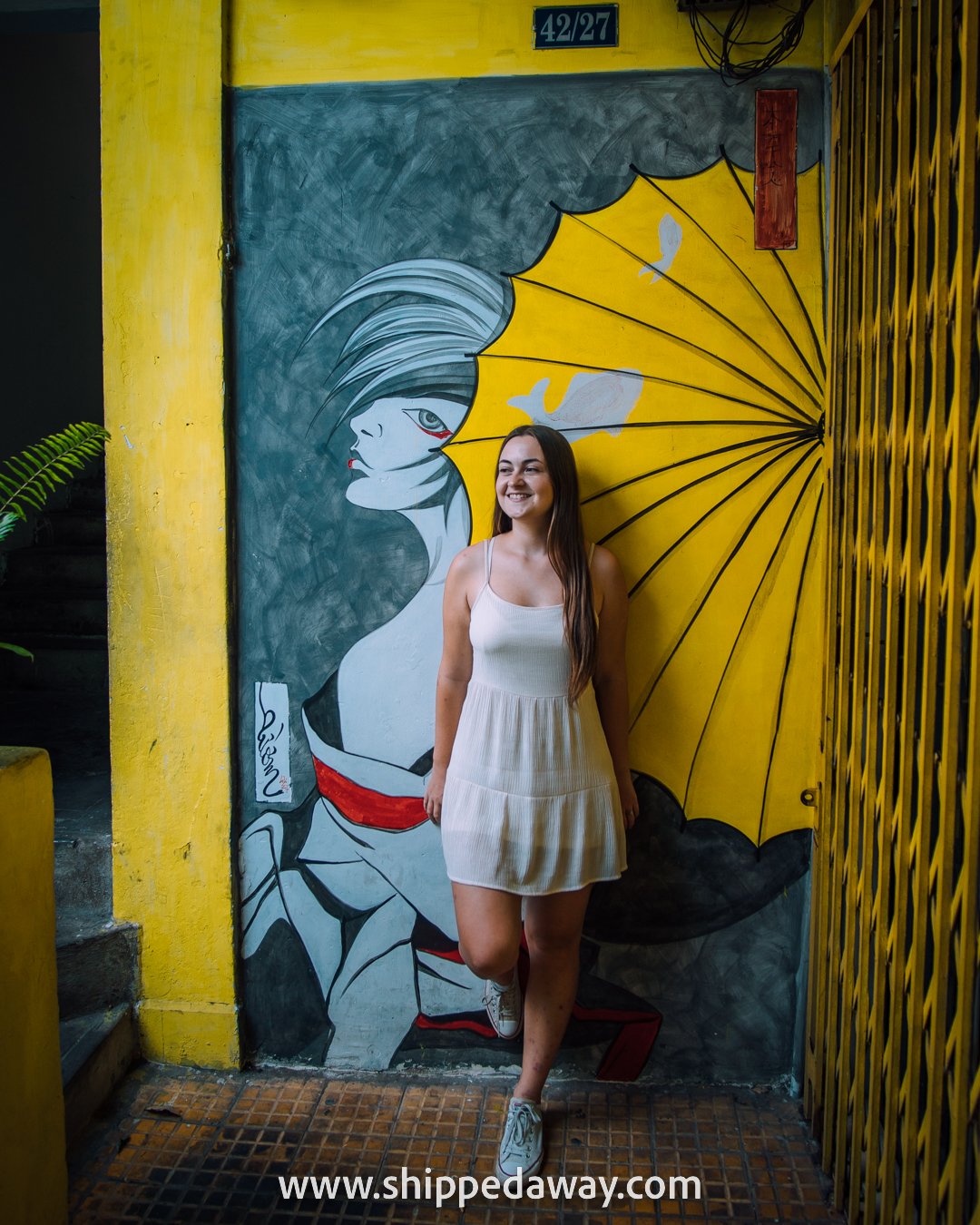 Arijana Tkalcec inside the Cafe Apartments Building, Ho Chi Minh City, Vietnam