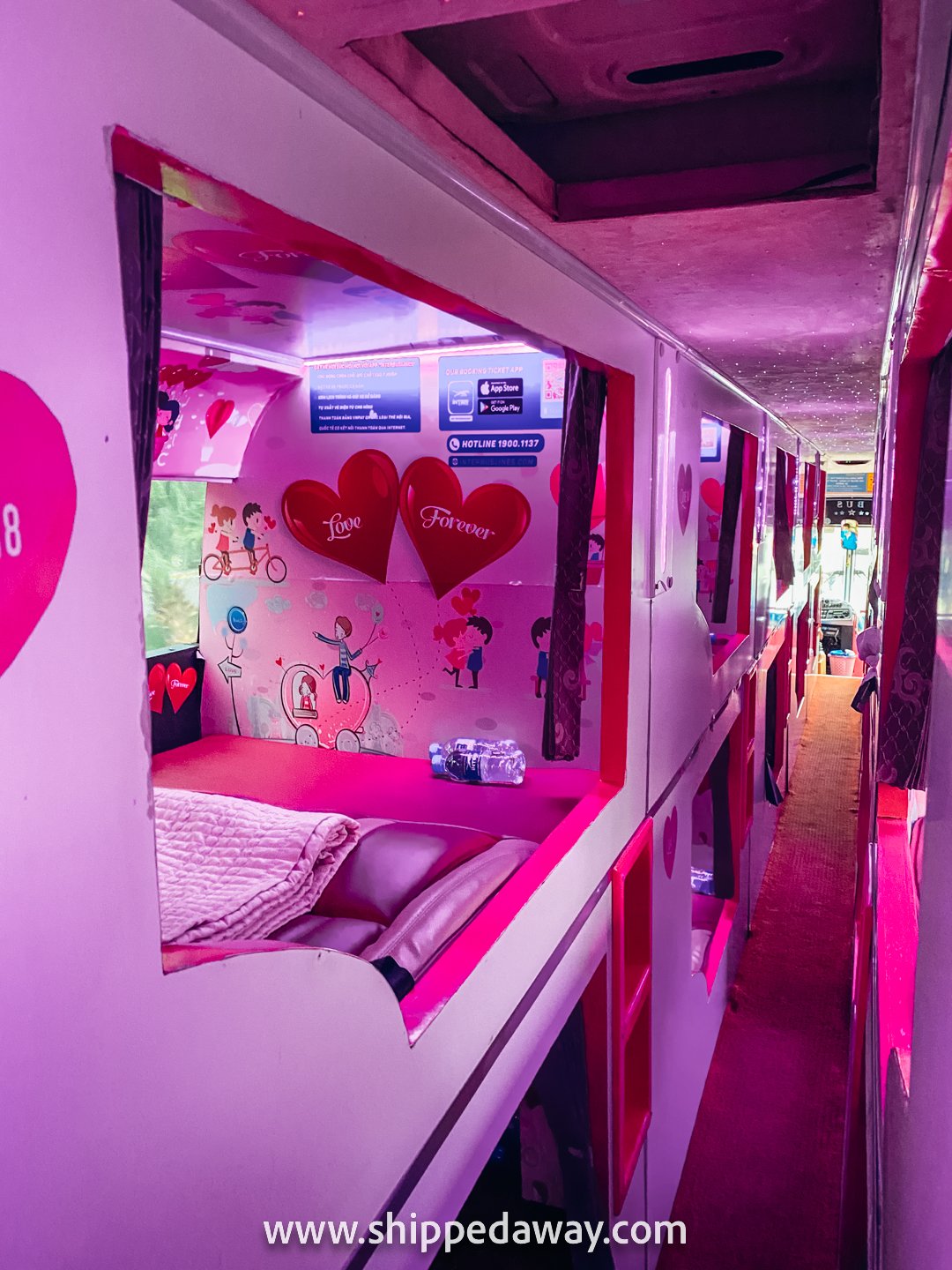 Sa Pa Valentine love-themed bus going from Hanoi, Vietnam