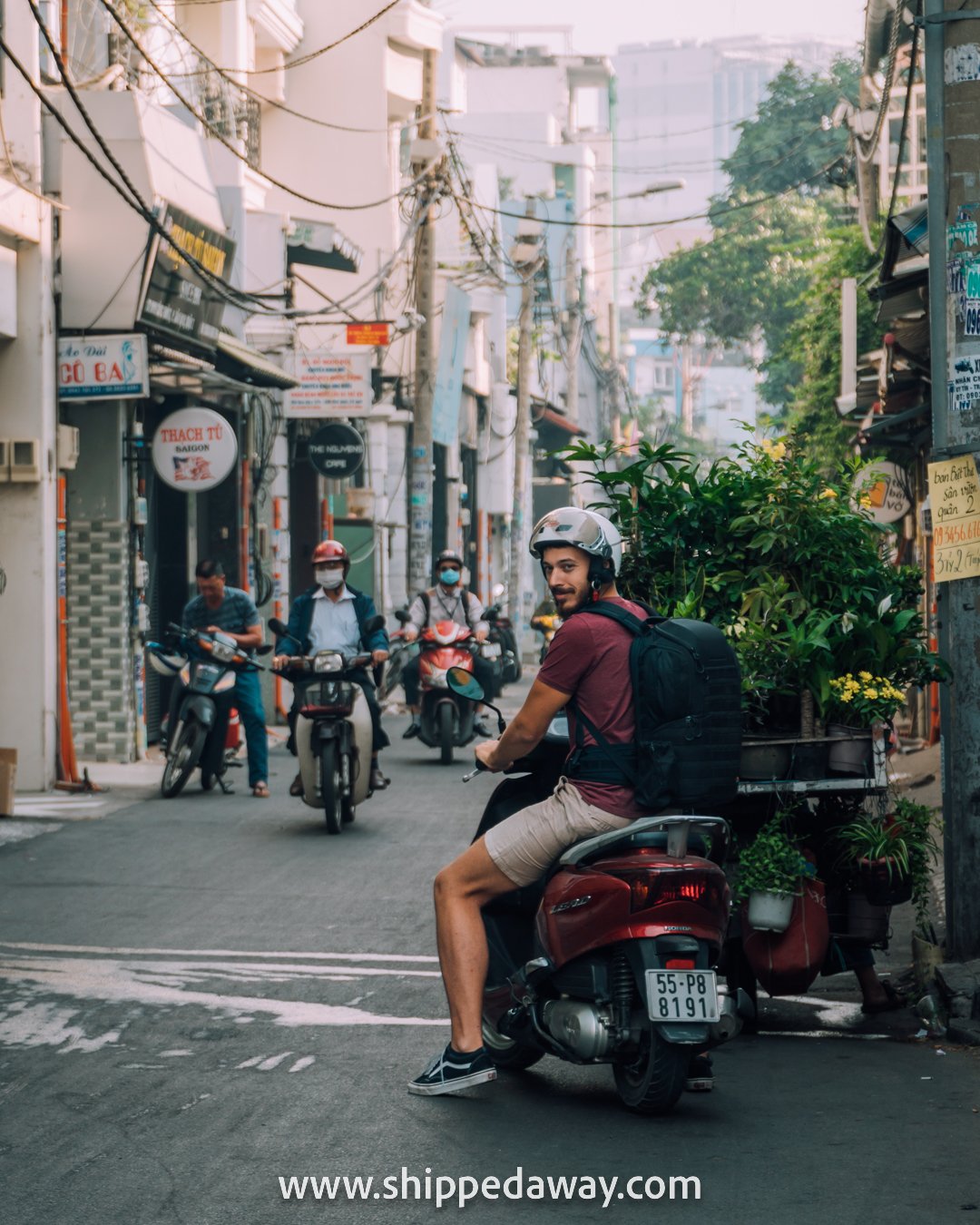 Matej Span on a motorbike in Ho Chi Minh City, Vietnam