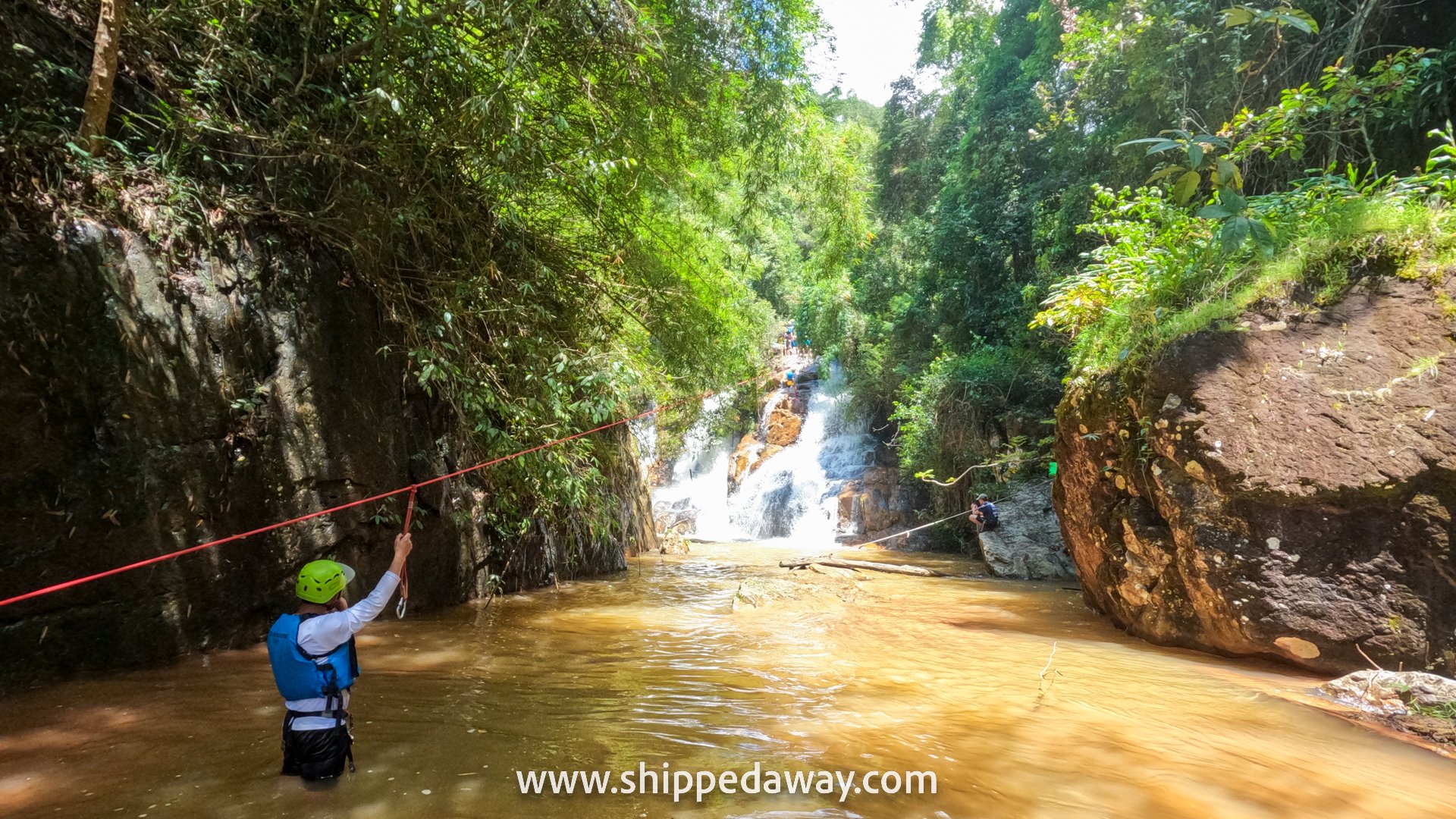 Zipline at Da Lat canyoning, Vietnam