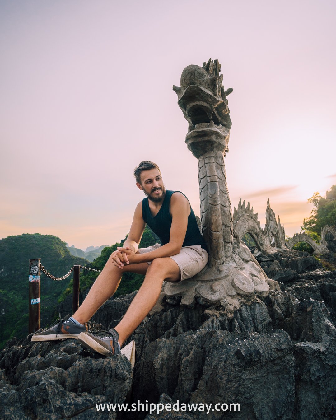 Matej Špan at the dragon of Hang Mua Caves Viewpoint, Ninh Binh