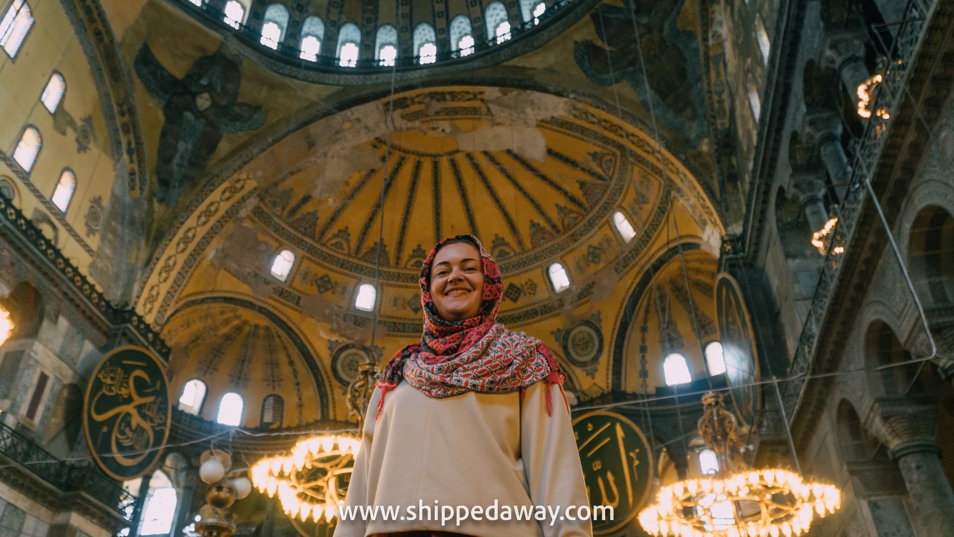 Arijana Tkalcec inside Hagia Sophia, Istanbul, Turkey