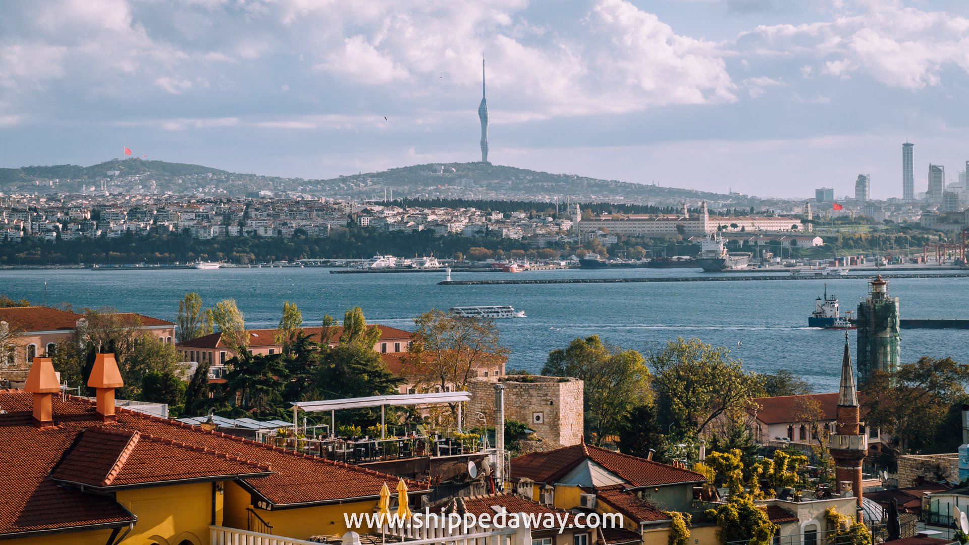 Rooftop view of Bosphorus from Seven Hills Restaurant, Istanbul