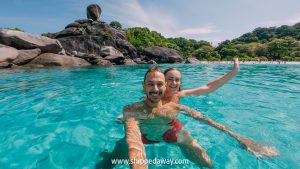 Arijana Tkalcec and Matej Span in Donald Duck Bay, Similan Islands