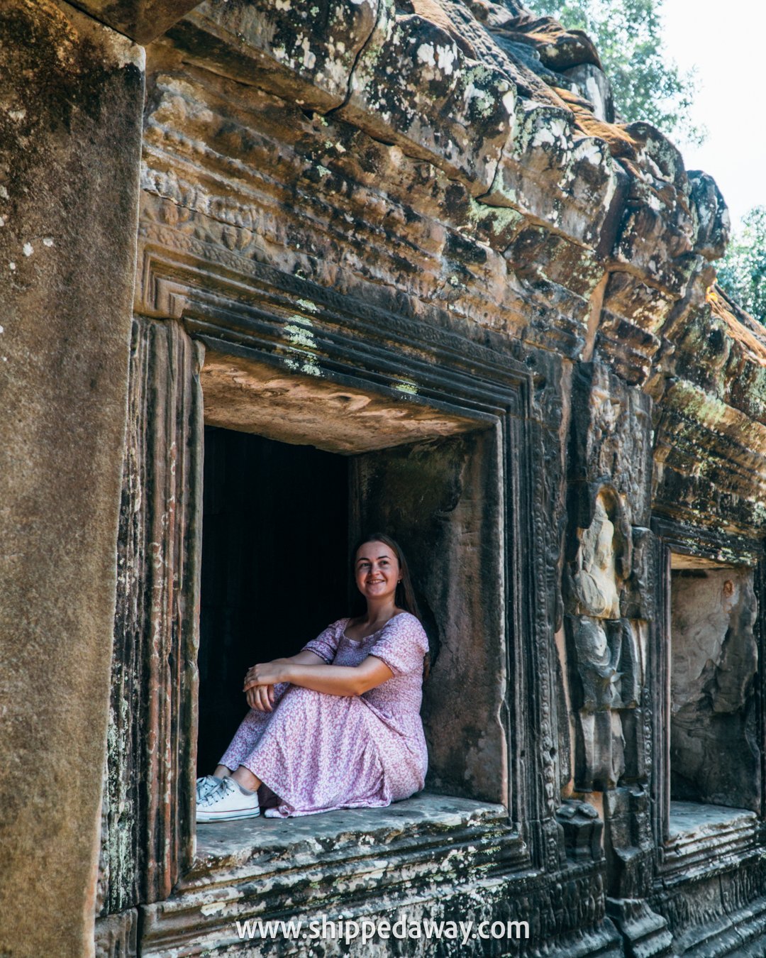 Arijana Tkalcec at the Angkor Wat Archeological Park, Siem Reap