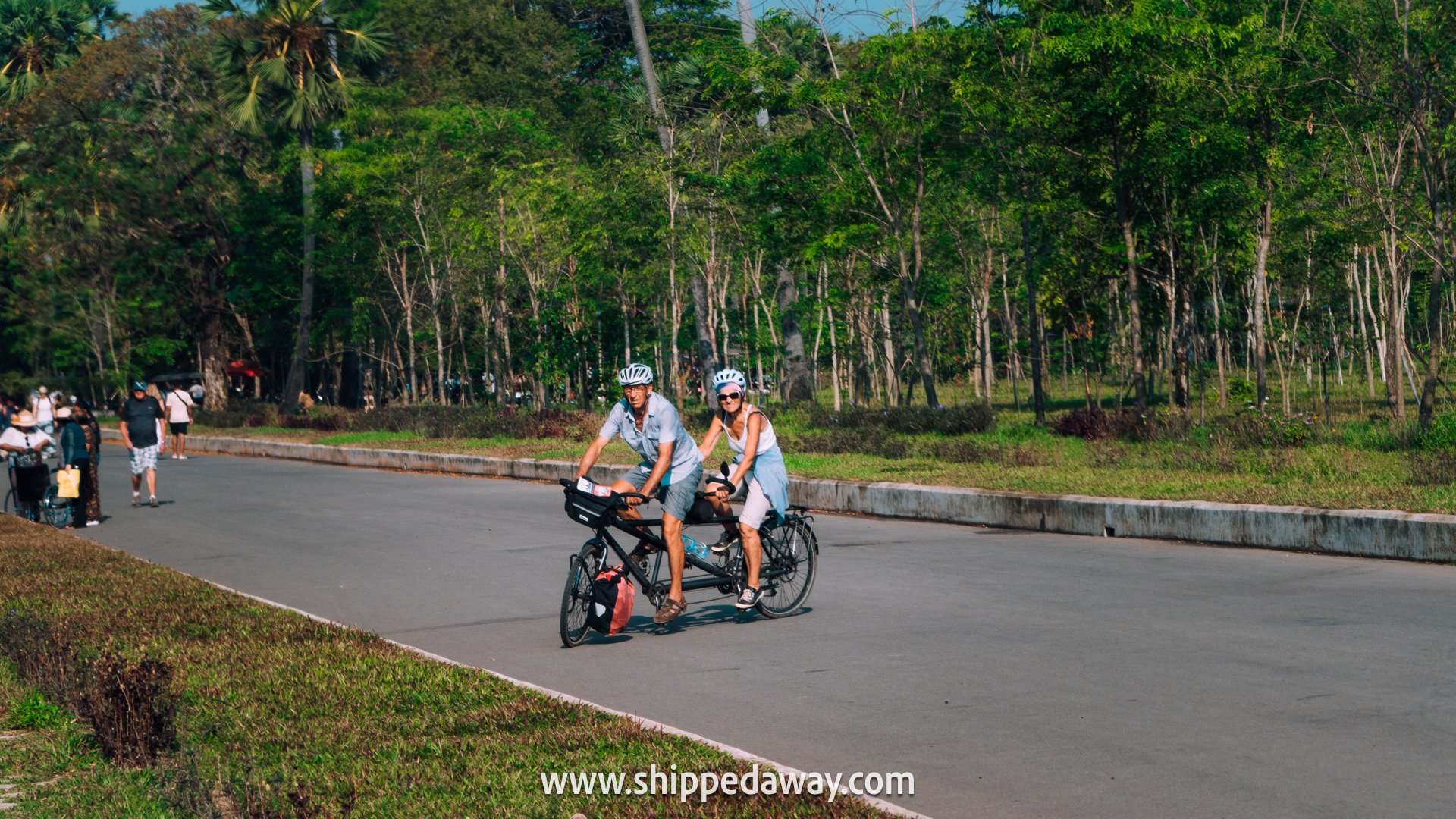 Cycling around Angkor Wat Archeological Park, Siem Reap