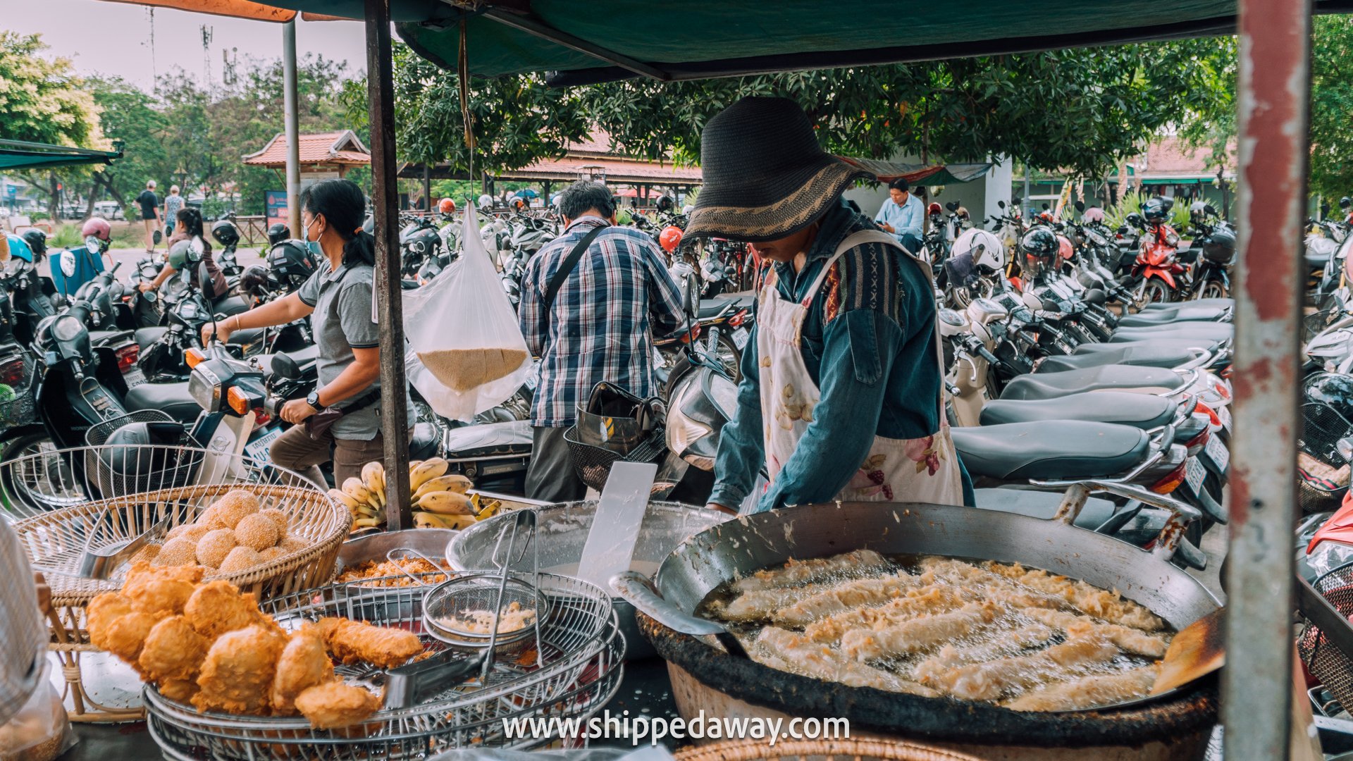 Banana fritters stall, Siem Reap