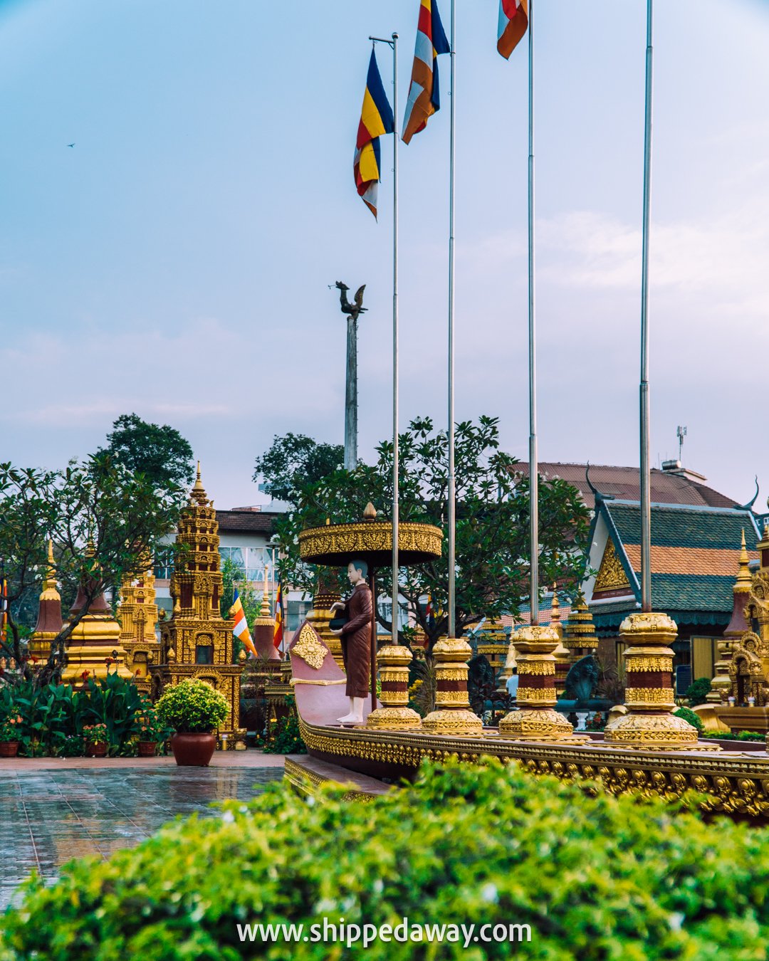 Beautiful golden decorations at Wat Preah Prom Rath, Siem Reap