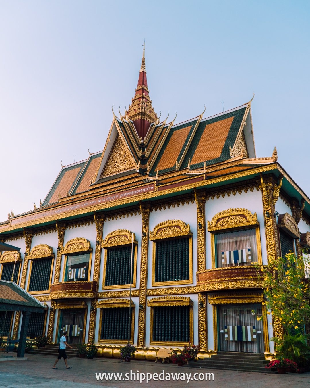 Beautiful golden-decorated building at Wat Preah Prom Rath, Siem Reap