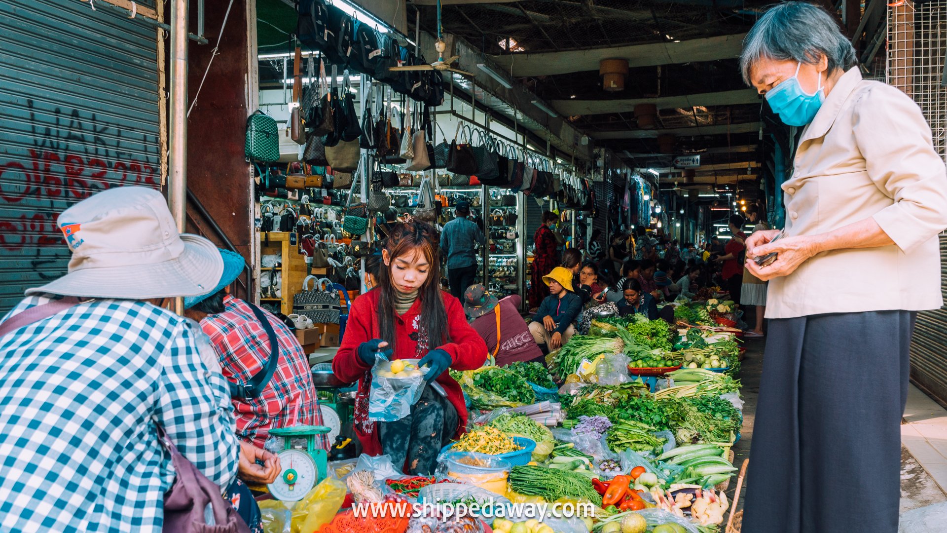 Busy Old Market in Siem Reap