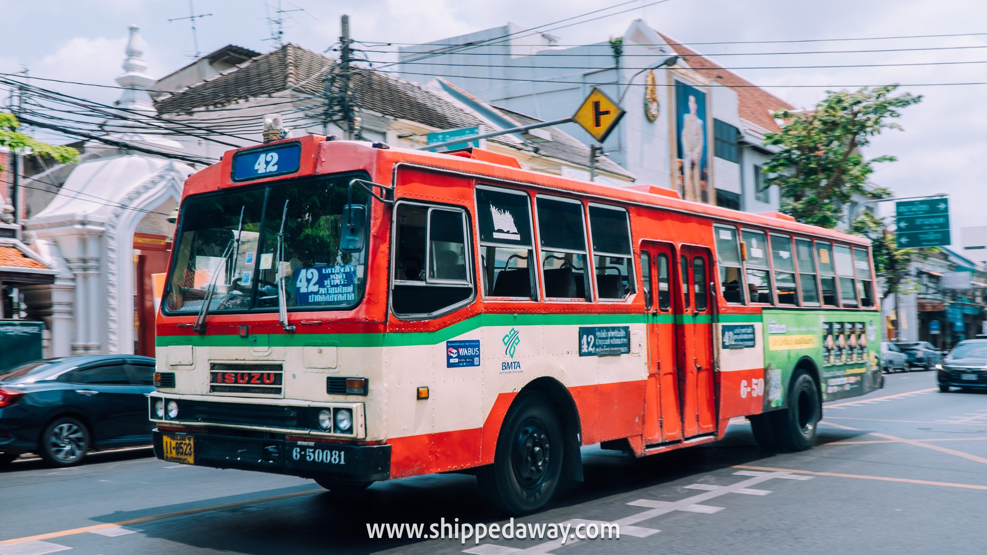 Local bus transportation around Bangkok, Thailand