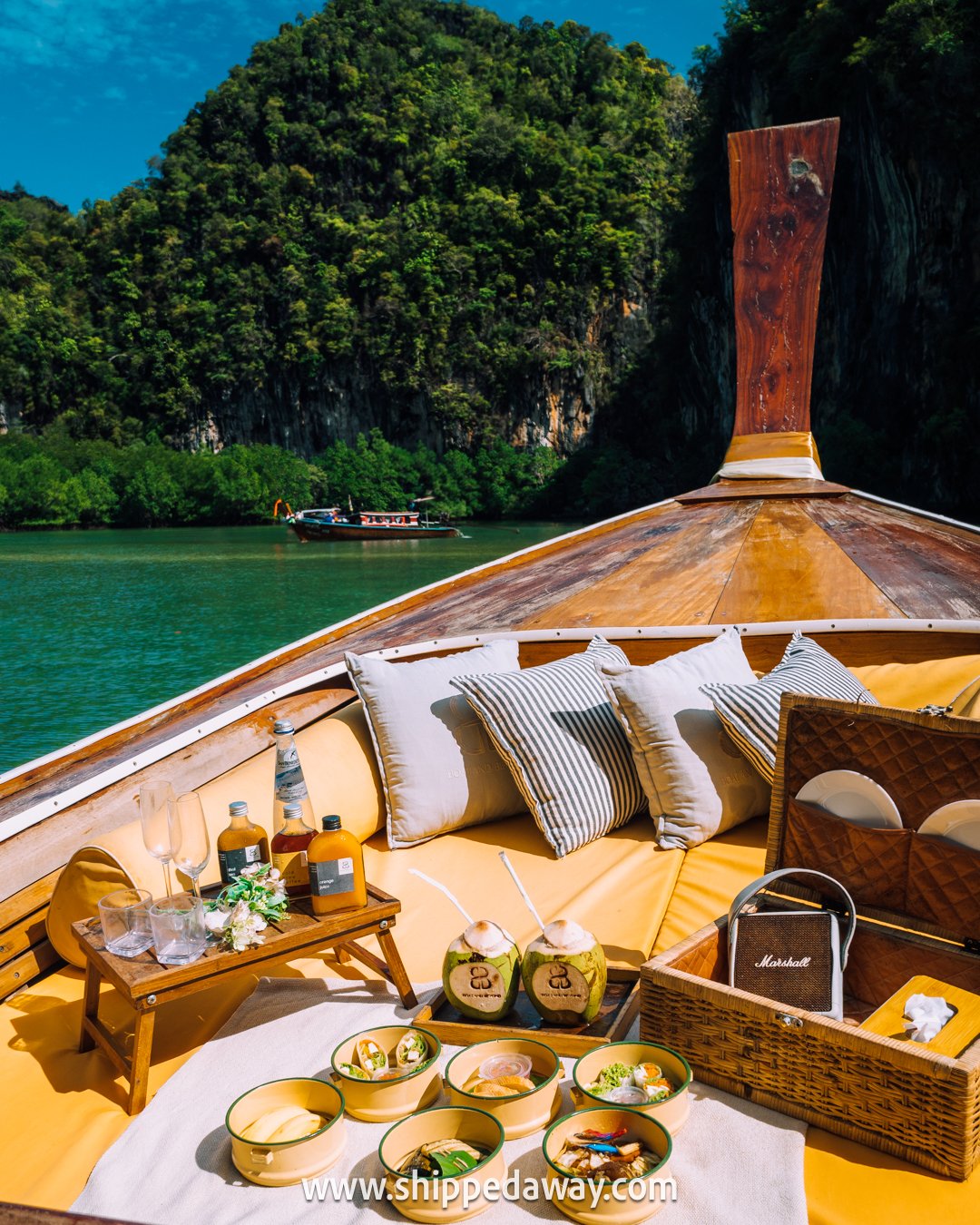 Luxury longtail boat in Hong Island Lagoon, Krabi