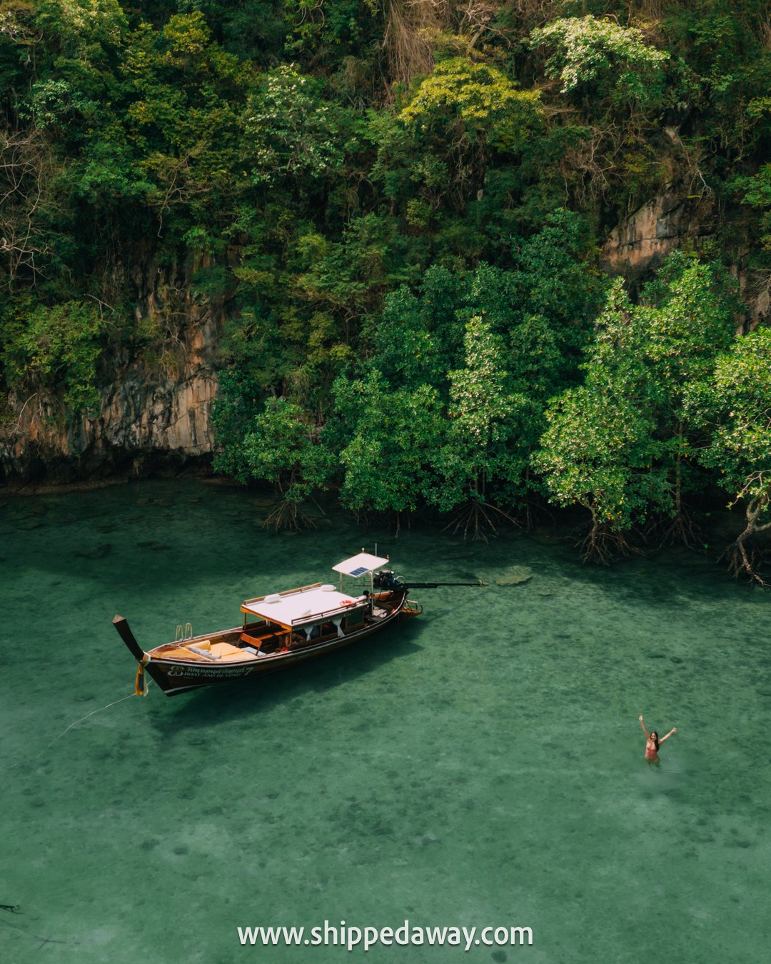 Drone view of Hong Island Lagoon Krabi - krabi itinerary - 3-5 days krabi itinerary - krabi thailand itinerary - krabi travel itinerary - three days in krabi