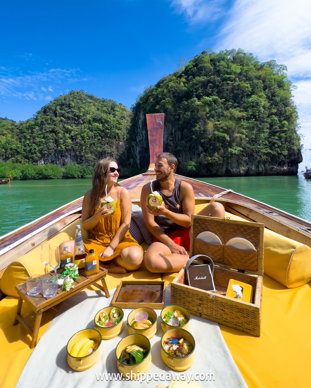 Lunch on luxury longtail boat Hong Island Krabi Phang Nga Bay, must visit places in krabi, krabi travel guide