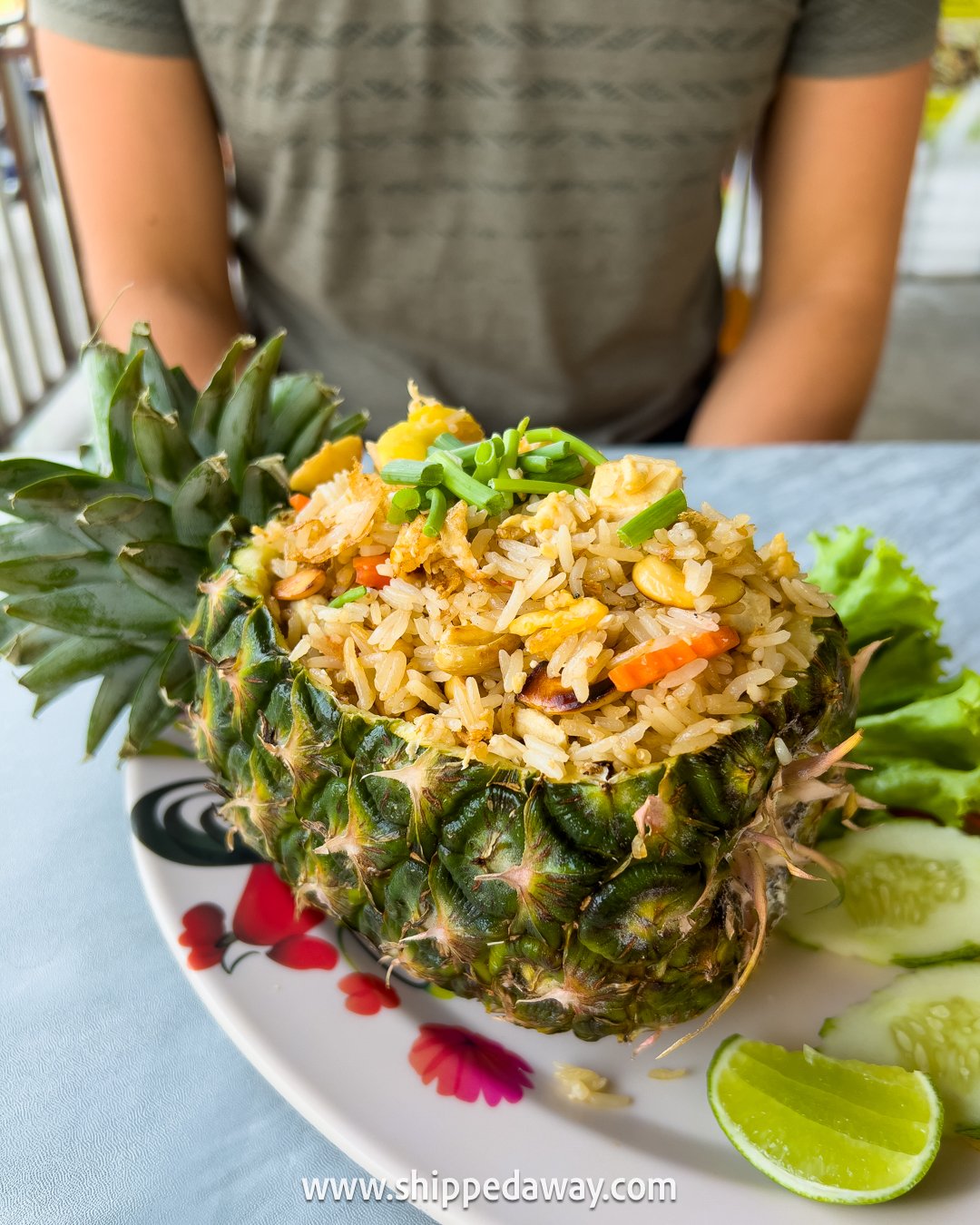 Pineapple fried rice served in a pineapple - Food in Koh Samui, Thailand